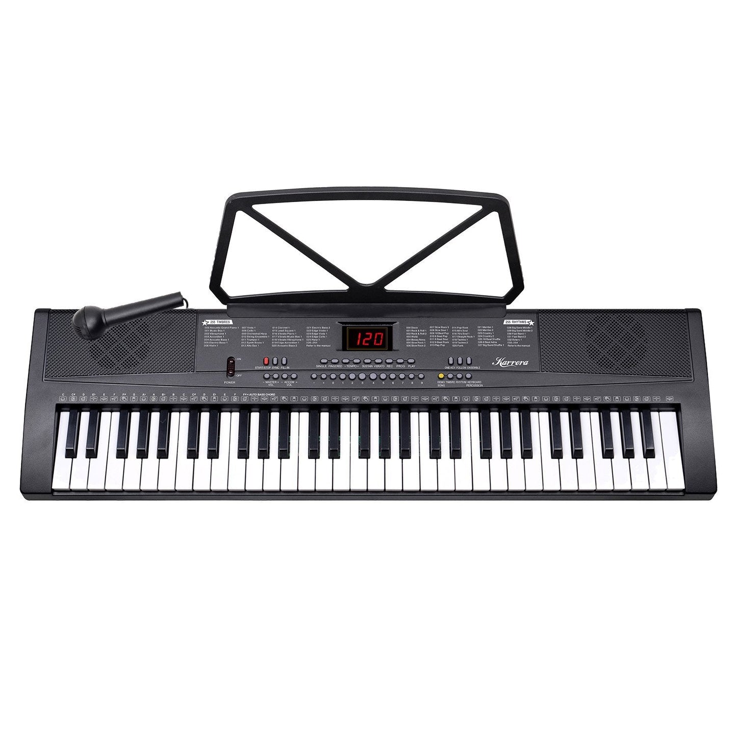 NNEDPE 61-Key Electronic Piano Keyboard 75cm - Black-0