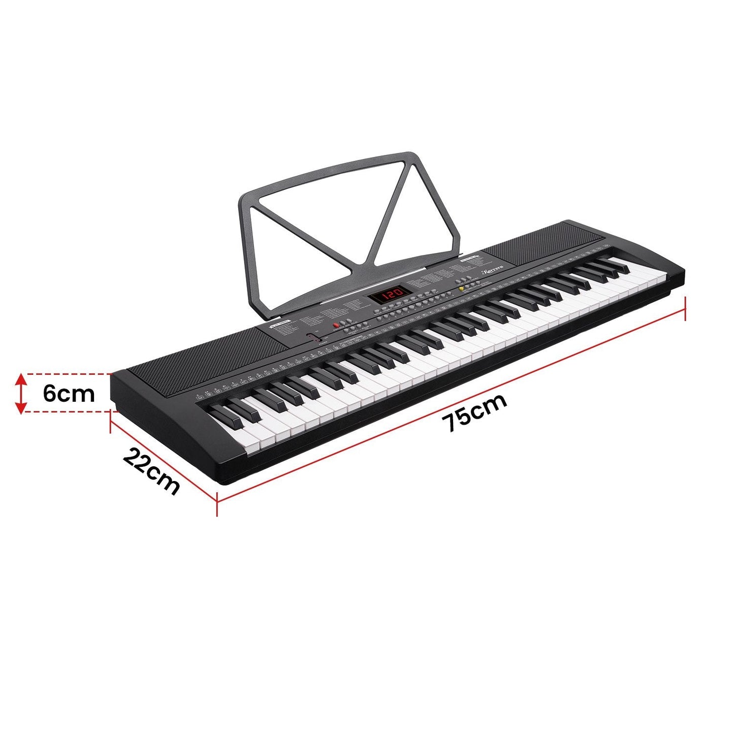 NNEDPE 61-Key Electronic Piano Keyboard 75cm - Black-2